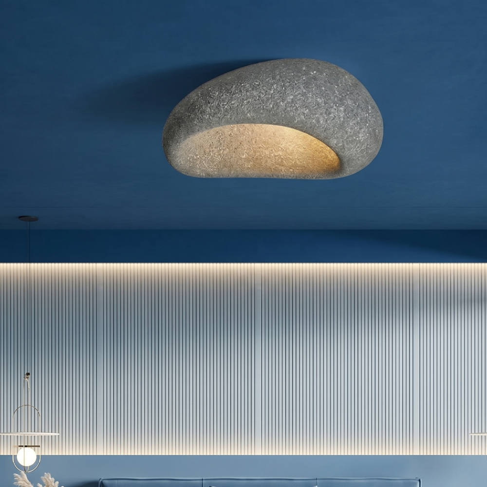 plafonnier inspiration nordique gris ciment