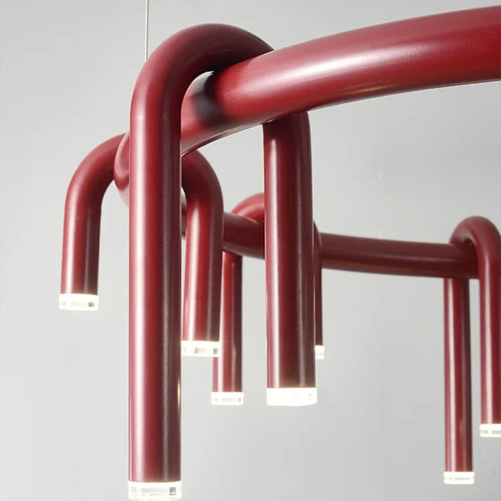 plafonnier rond rouge