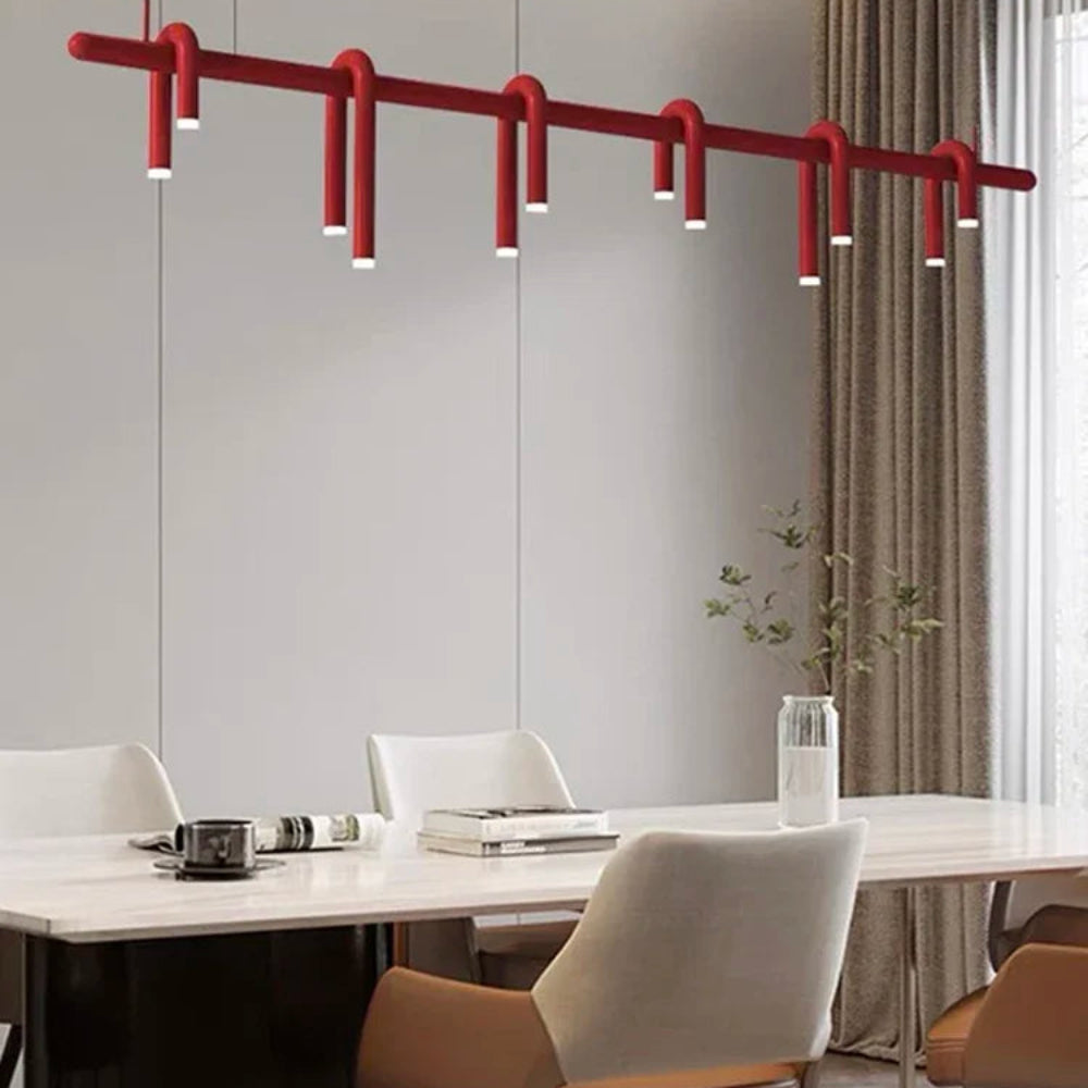 plafonnier rouge barre