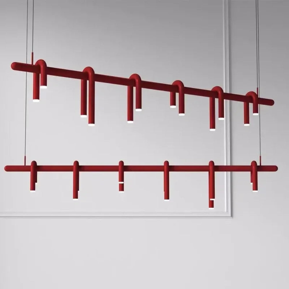 plafonnier rouge barre