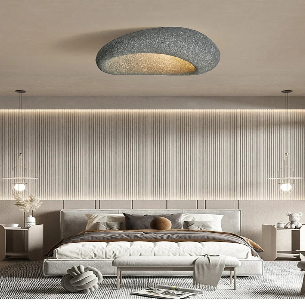 plafonnier inspiration nordique gris ciment